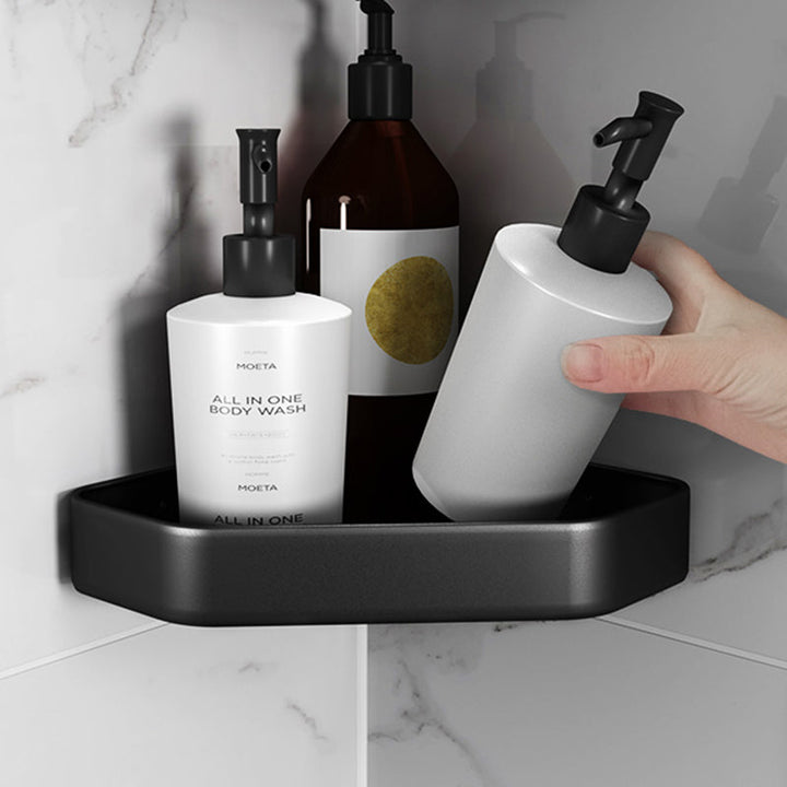 Lisslune | Matt black bathroom accessories set Modern anti-rust 1/2/3-piece bathroom shelf