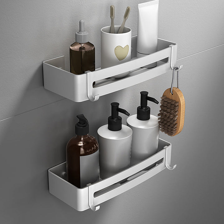 Lisslune | Silver Bathroom Accessory Set Modern Anti-Rust 1/2/3 -piece Bath Shelf