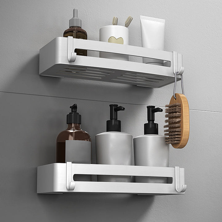 Lisslune | Silver Bathroom Accessory Set Modern Anti-Rust 1/2/3 -piece Bath Shelf