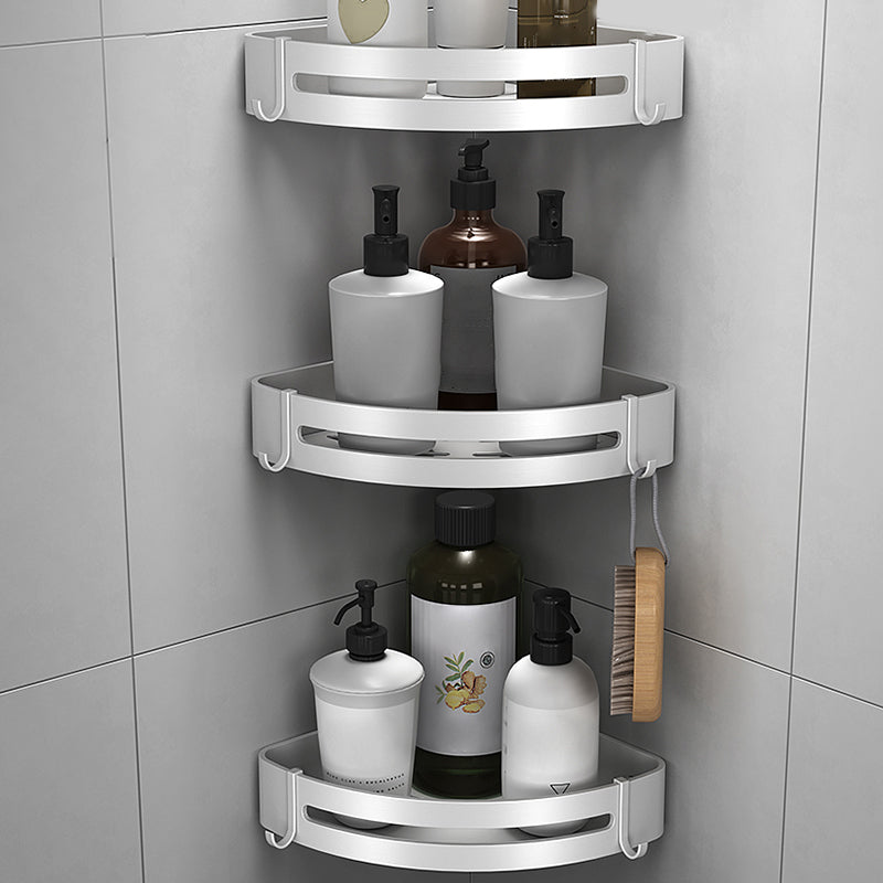 Lisslune | Silver Bathroom Accessory Set Modern Anti-Rust 1/2/3 -piece Bath Shelf