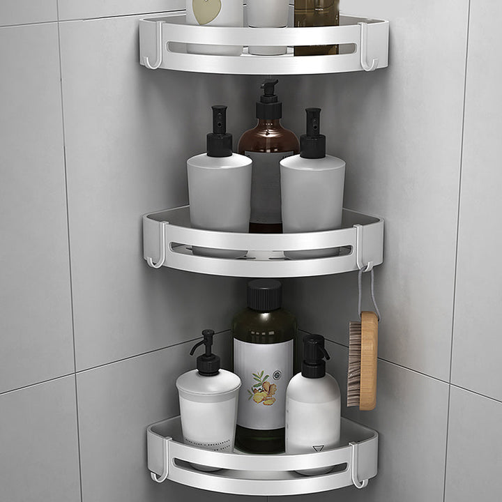 Lisslune | Silver Bathroom Accessory Set Modern Anti-Rust 1/2/3 -piece Bath Shelf