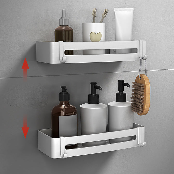 Lisslune | Silver Bathroom Accessory Set Modern Anti-Rust 1/2/3 -piece Bath Shelf