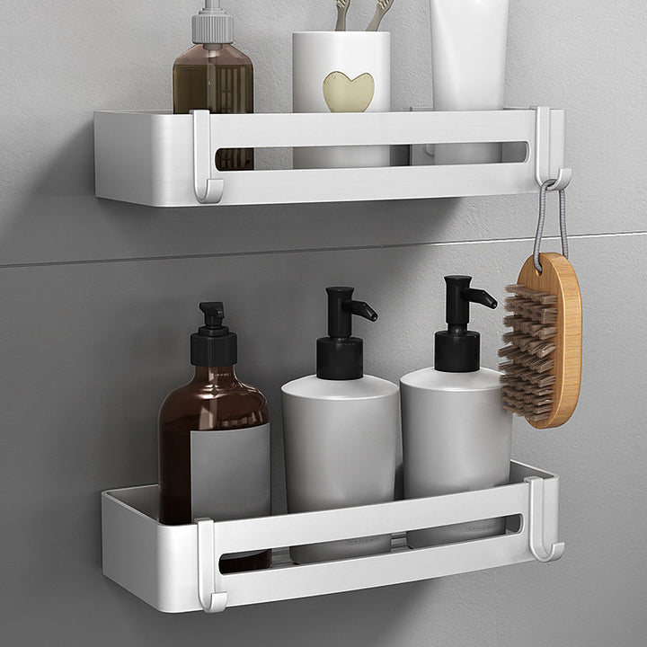 Lisslune | Silver Bathroom Accessory Set Modern Anti-Rust 1/2/3 -piece Bath Shelf