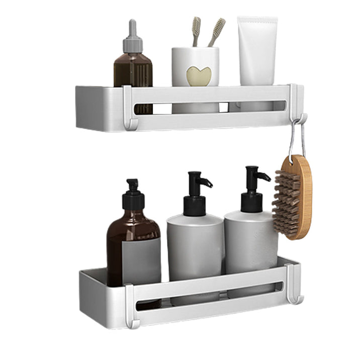 Lisslune | Silver Bathroom Accessory Set Modern Anti-Rust 1/2/3 -piece Bath Shelf