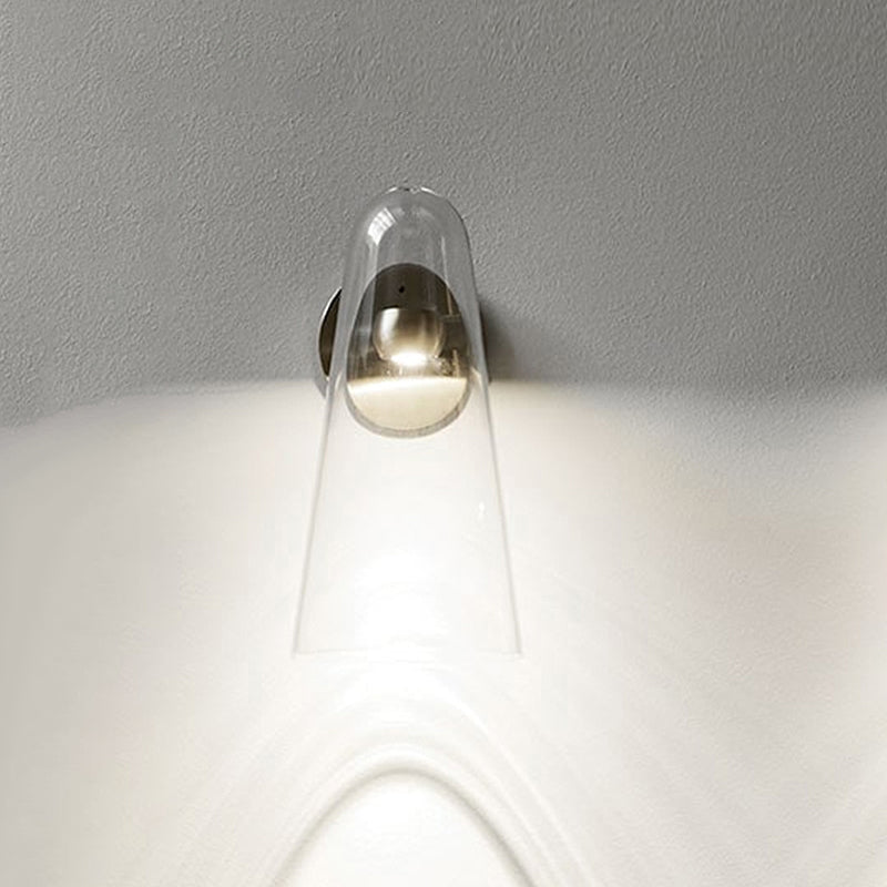 Lisslune | 1 Head Kitchen Kids Wall Mount Lighting Minimalist Gold Wall Light with Cone Clear Glass Shade