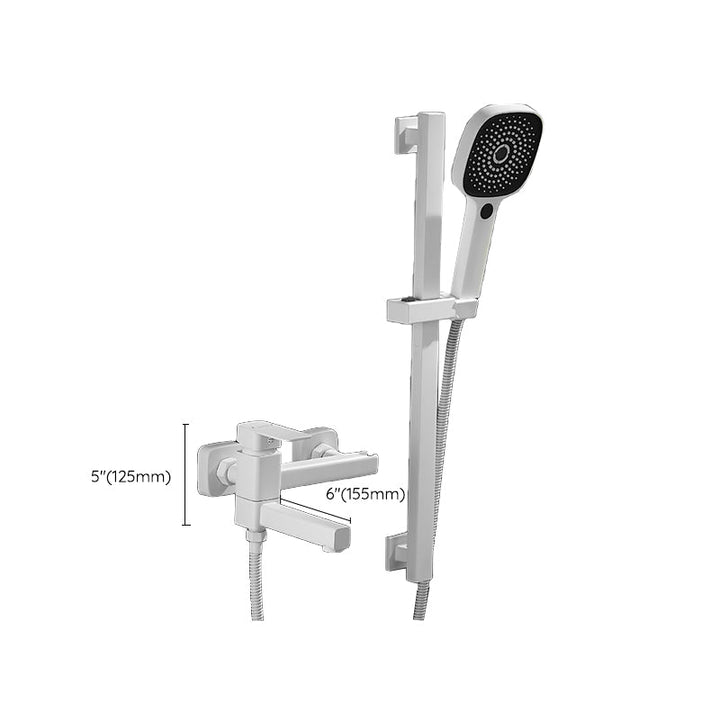Lisslune | White Bath Water Faucet Trim Single Lever Handle Swivel Spout Wall Mounted Hand Shower Bathtub Filler