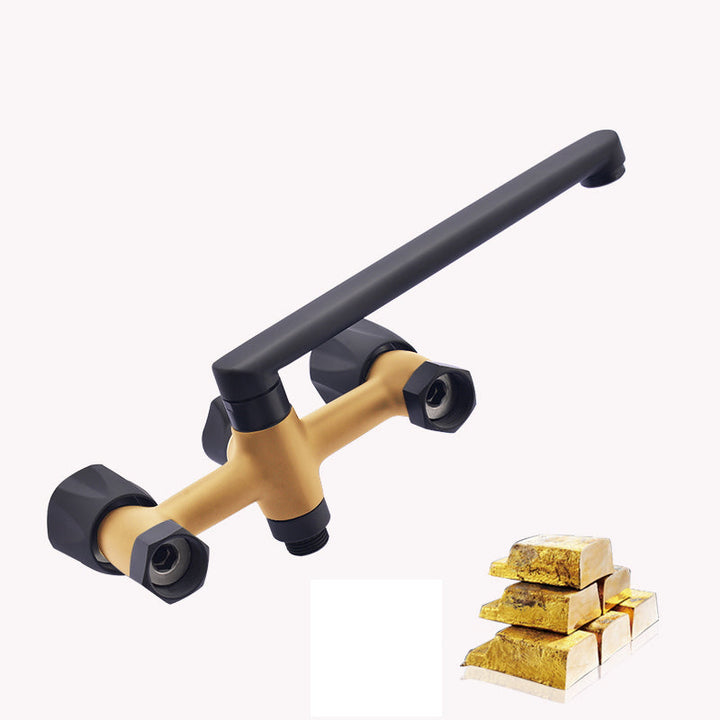 Lisslune | Modern Bathtub Faucet Trim Black Wall Mounted Swivel Spout with Hand Shower