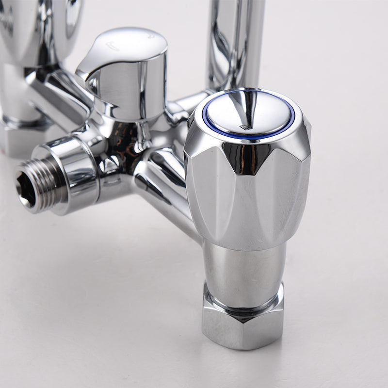 Lisslune | Contemporary Bathtub Faucet Trim Chrome Wall-Mounted Swivel Spout with Hand Shower