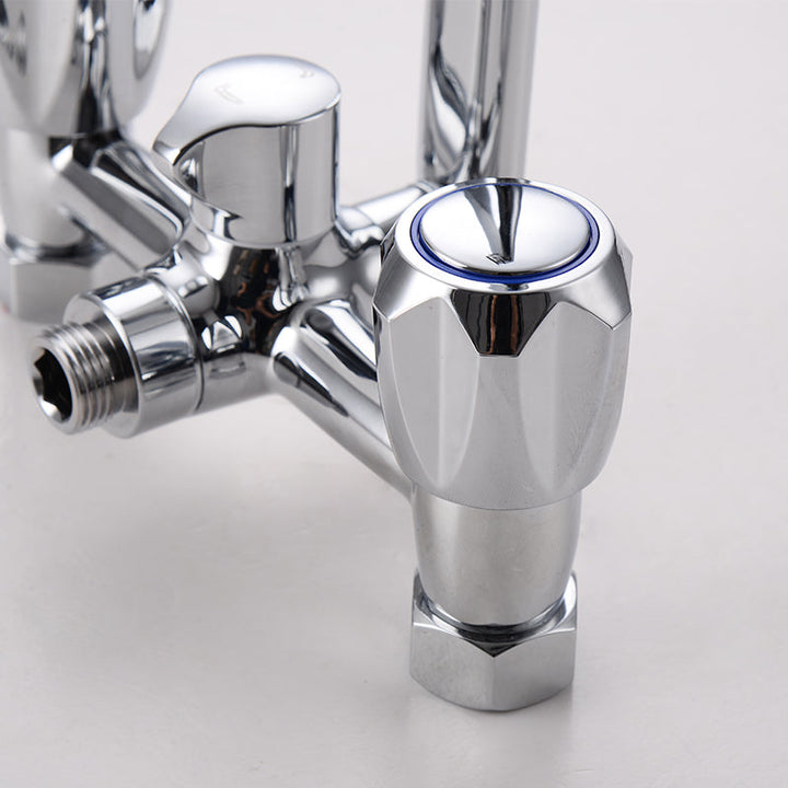 Lisslune | Contemporary Bathtub Faucet Trim Chrome Wall-Mounted Swivel Spout with Hand Shower