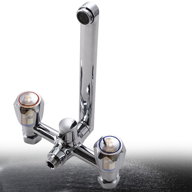 Lisslune | Contemporary Bathtub Faucet Trim Chrome Wall-Mounted Swivel Spout with Hand Shower