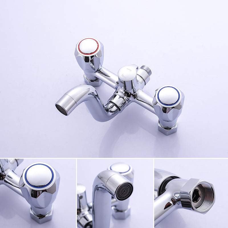 Lisslune | Chrome Bathroom Faucet Trim Wall-mounted Swing Faucet with Hand Shower