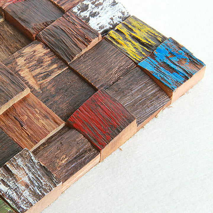 Lisslune | Wall cladding wood shiplap mosaic modern interior wall cladding