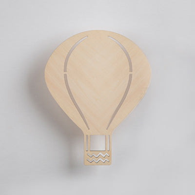 Skørter | Beautiful beige wall lamp with cartoon pattern, wood LED wall lamp for living room and children's room