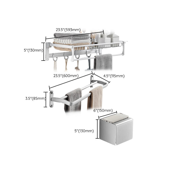 Lisslune | Silver Bathroom Set Modern Rust Protection Bathroom Accessories Single or as a Set