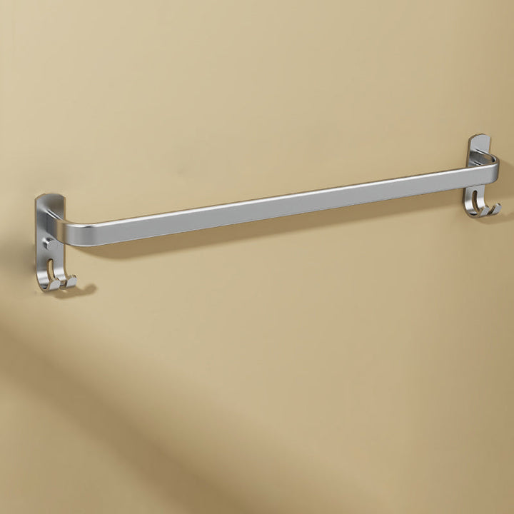 Lisslune | Minimalism Gray Bathroom Accessories Set Contemporary Style Aluminum Towel Holder