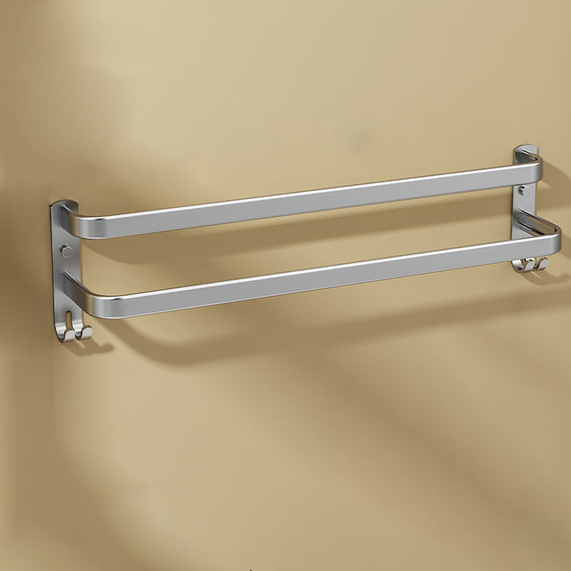 Lisslune | Minimalism Gray Bathroom Accessories Set Contemporary Style Aluminum Towel Holder