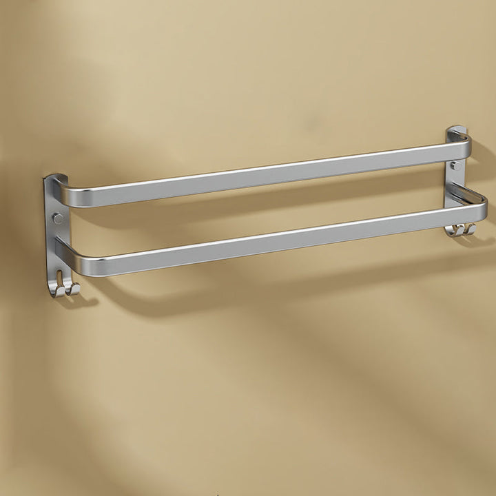 Lisslune | Minimalism Gray Bathroom Accessories Set Contemporary Style Aluminum Towel Holder