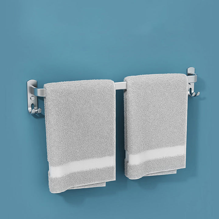 Lisslune | Minimalism Gray Bathroom Accessories Set Contemporary Style Aluminum Towel Holder