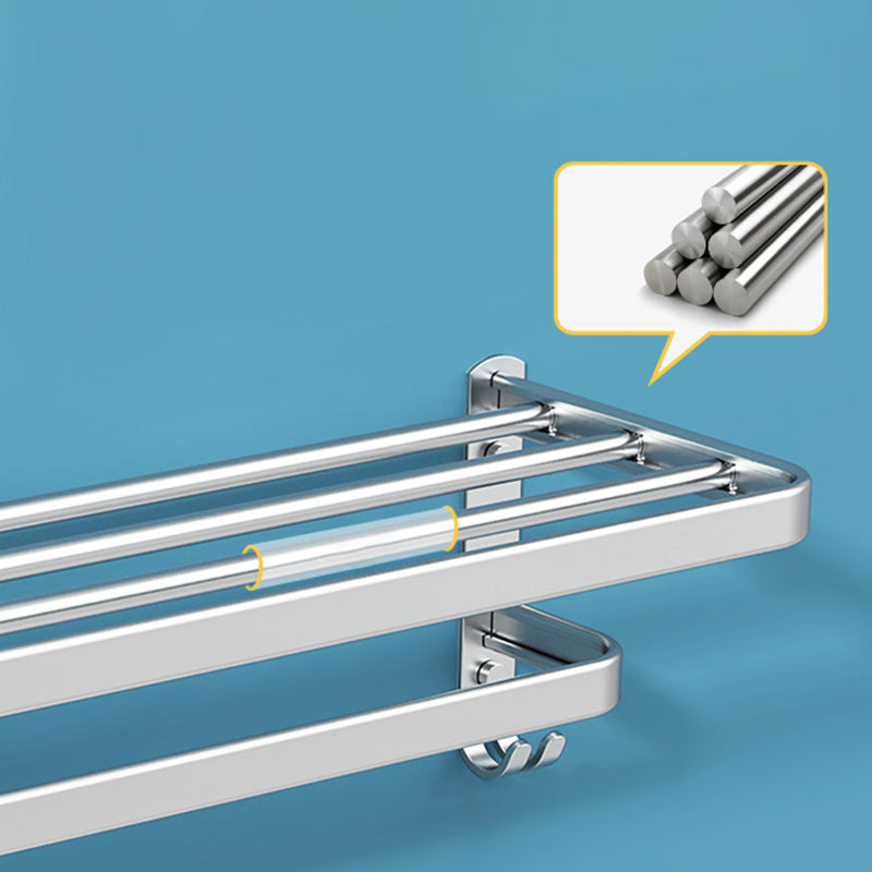 Lisslune | Minimalism Gray Bathroom Accessories Set Contemporary Style Aluminum Towel Holder