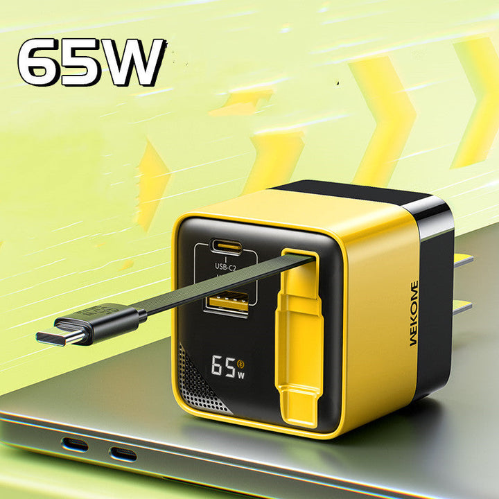 Lisslune | USB-C Multi-Port Charger With Built-In Retractable Cable