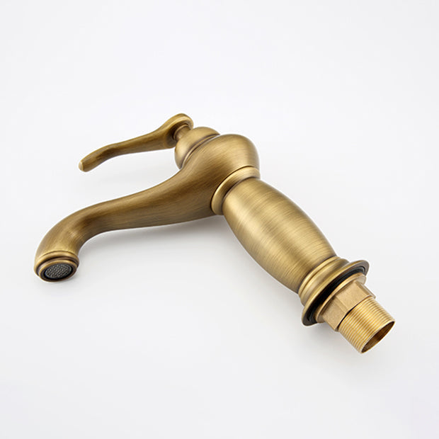 Lisslune | Brass Bathroom Vessel Basin Faucet Single Lever Handle Round Basin Faucet with Water Hose