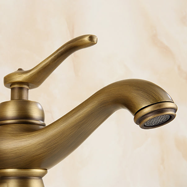 Lisslune | Brass Bathroom Vessel Basin Faucet Single Lever Handle Round Basin Faucet with Water Hose