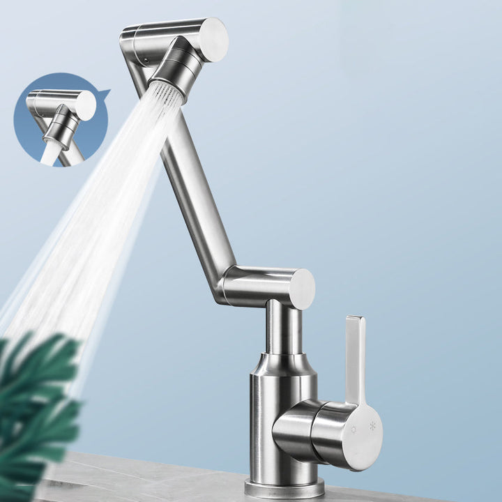 Lisslune | Swivel spout vessel sink faucet stainless steel lever handle sink faucet with water hose