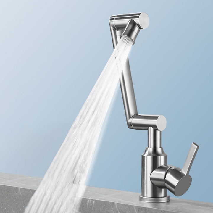 Lisslune | Swivel spout vessel sink faucet stainless steel lever handle sink faucet with water hose