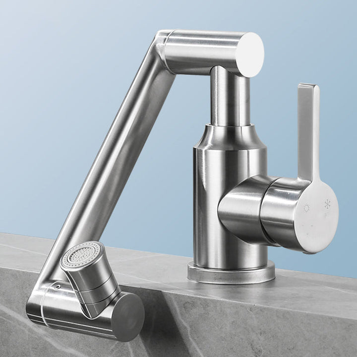 Lisslune | Swivel spout vessel sink faucet stainless steel lever handle sink faucet with water hose