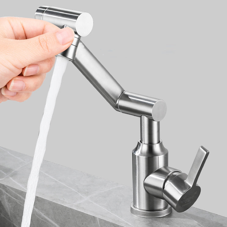 Lisslune | Swivel spout vessel sink faucet stainless steel lever handle sink faucet with water hose