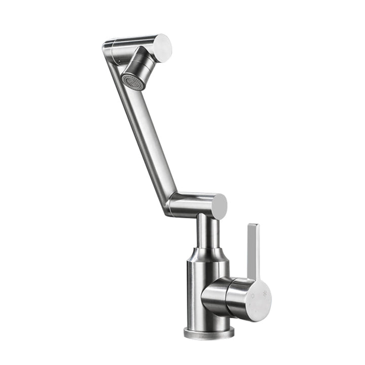 Lisslune | Swivel spout vessel sink faucet stainless steel lever handle sink faucet with water hose