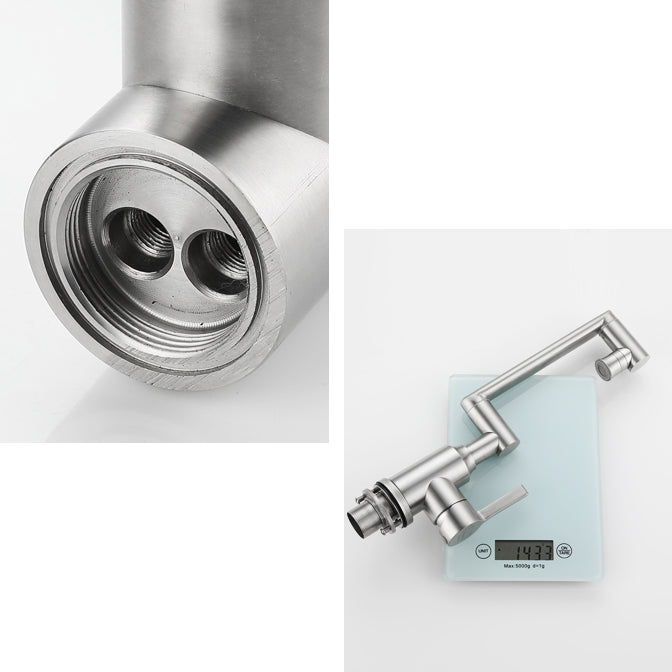 Lisslune | Swivel spout vessel sink faucet stainless steel lever handle sink faucet with water hose