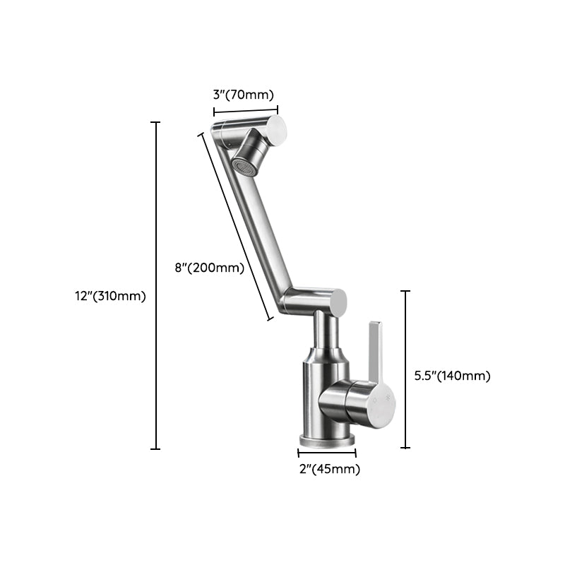Lisslune | Swivel spout vessel sink faucet stainless steel lever handle sink faucet with water hose