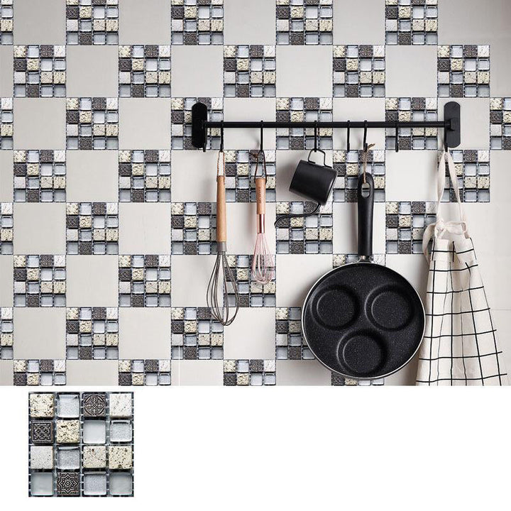 Lisslune | Pattern Color Stone Peel and Stick Mosaic Tile Peel and Stick Tiles Set of 20