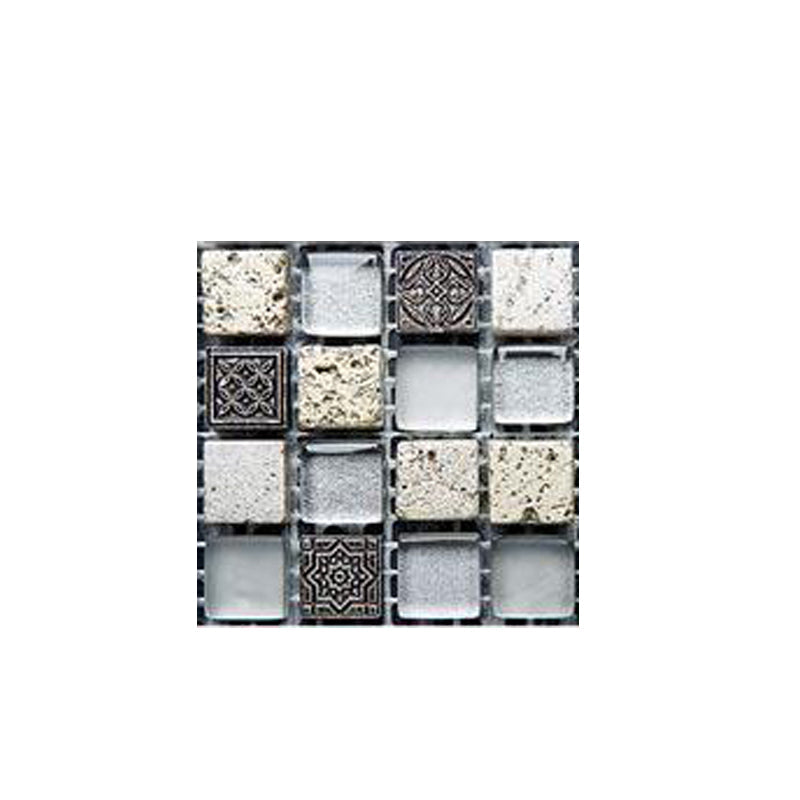 Lisslune | Pattern Color Stone Peel and Stick Mosaic Tile Peel and Stick Tiles Set of 20