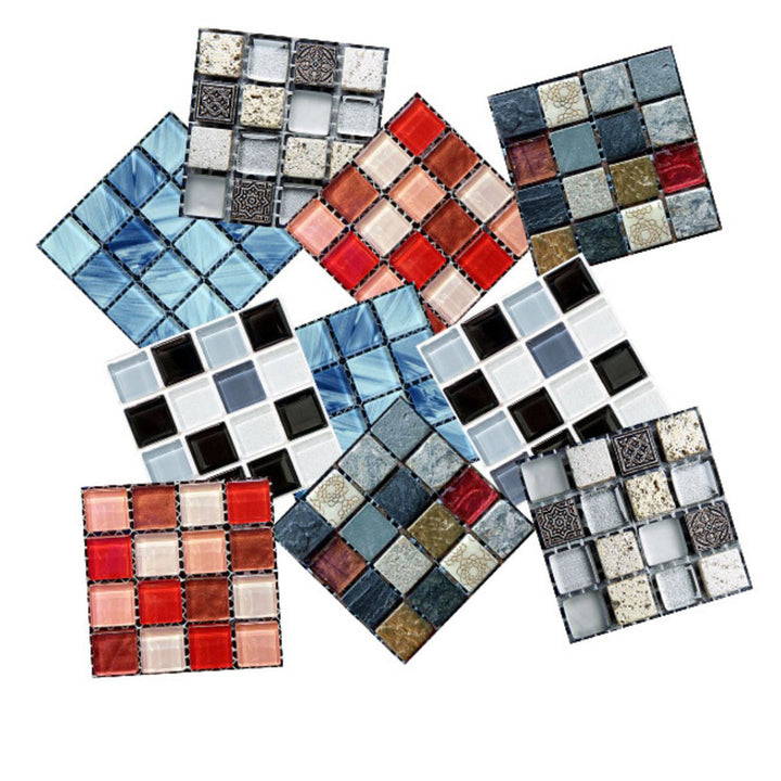 Lisslune | Pattern Color Stone Peel and Stick Mosaic Tile Peel and Stick Tiles Set of 20