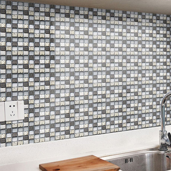 Lisslune | Pattern Color Stone Peel and Stick Mosaic Tile Peel and Stick Tiles Set of 20