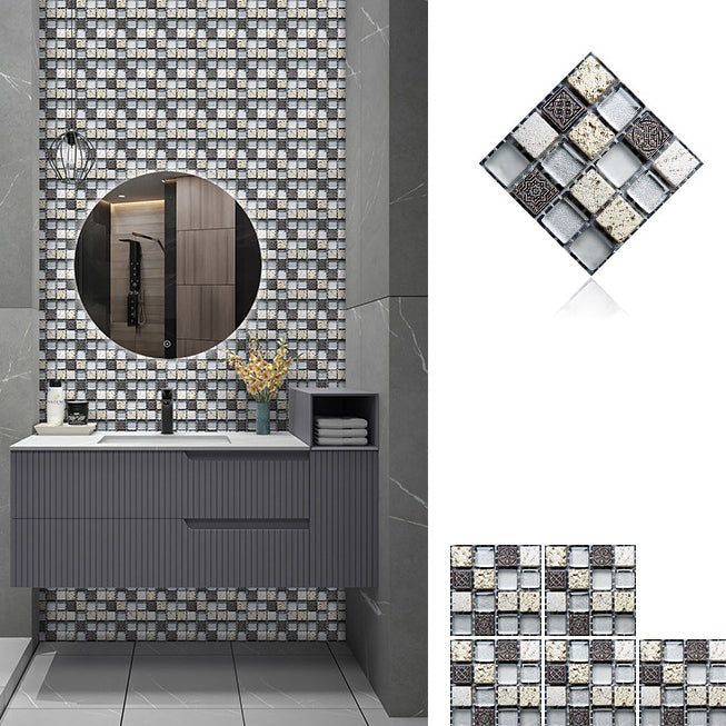 Lisslune | Pattern Color Stone Peel and Stick Mosaic Tile Peel and Stick Tiles Set of 20
