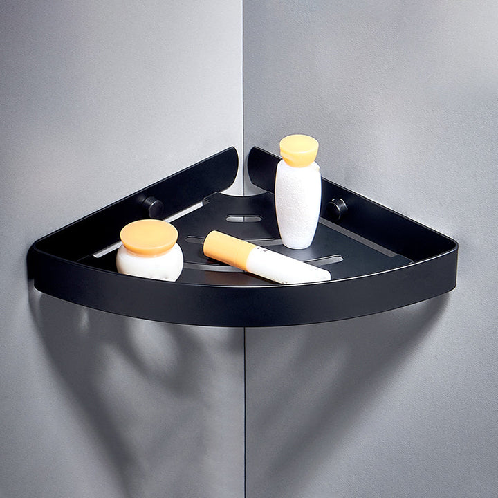 Lisslune | Silver/Black Bathroom Set Modern 1/2/3 Piece Anti-Rust Bathroom Shelf