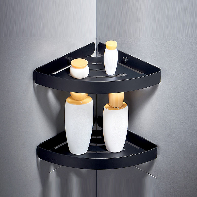 Lisslune | Silver/Black Bathroom Set Modern 1/2/3 Piece Anti-Rust Bathroom Shelf