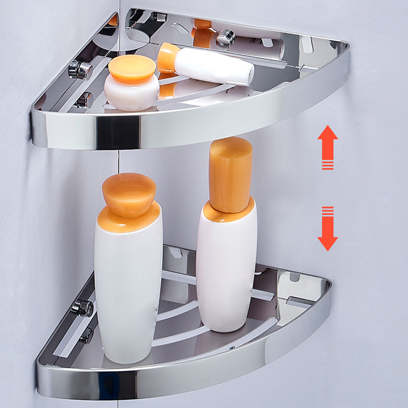 Lisslune | Silver/Black Bathroom Set Modern 1/2/3 Piece Anti-Rust Bathroom Shelf
