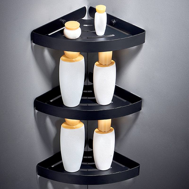 Lisslune | Silver/Black Bathroom Set Modern 1/2/3 Piece Anti-Rust Bathroom Shelf