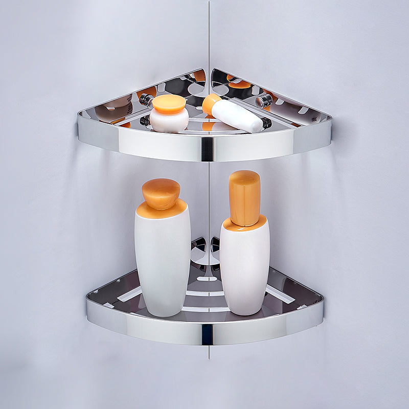 Lisslune | Silver/Black Bathroom Set Modern 1/2/3 Piece Anti-Rust Bathroom Shelf