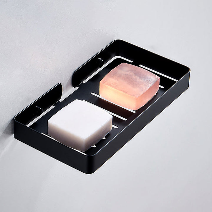 Lisslune | Silver/Black Bathroom Set Modern 1/2/3 Piece Anti-Rust Bathroom Shelf