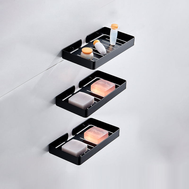 Lisslune | Silver/Black Bathroom Set Modern 1/2/3 Piece Anti-Rust Bathroom Shelf