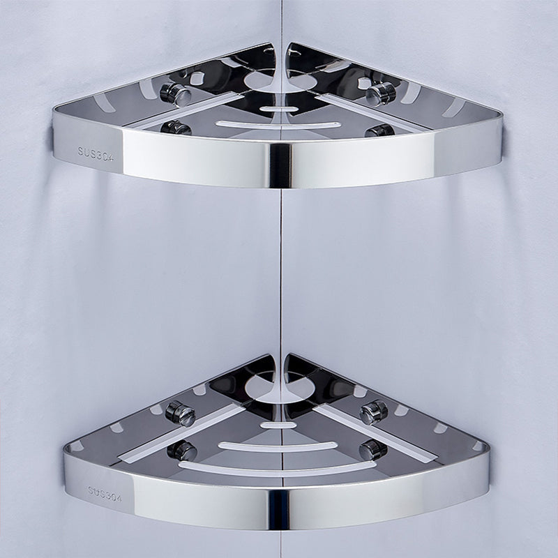 Lisslune | Silver/Black Bathroom Set Modern 1/2/3 Piece Anti-Rust Bathroom Shelf