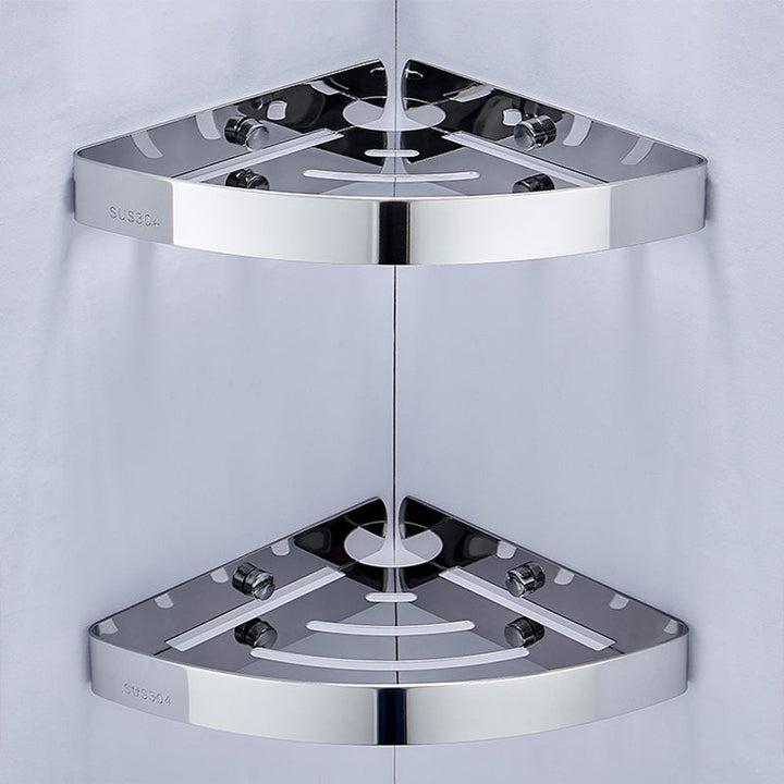 Lisslune | Silver/Black Bathroom Set Modern 1/2/3 Piece Anti-Rust Bathroom Shelf