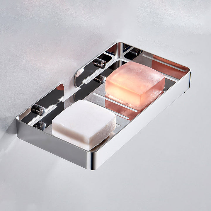 Lisslune | Silver/Black Bathroom Set Modern 1/2/3 Piece Anti-Rust Bathroom Shelf