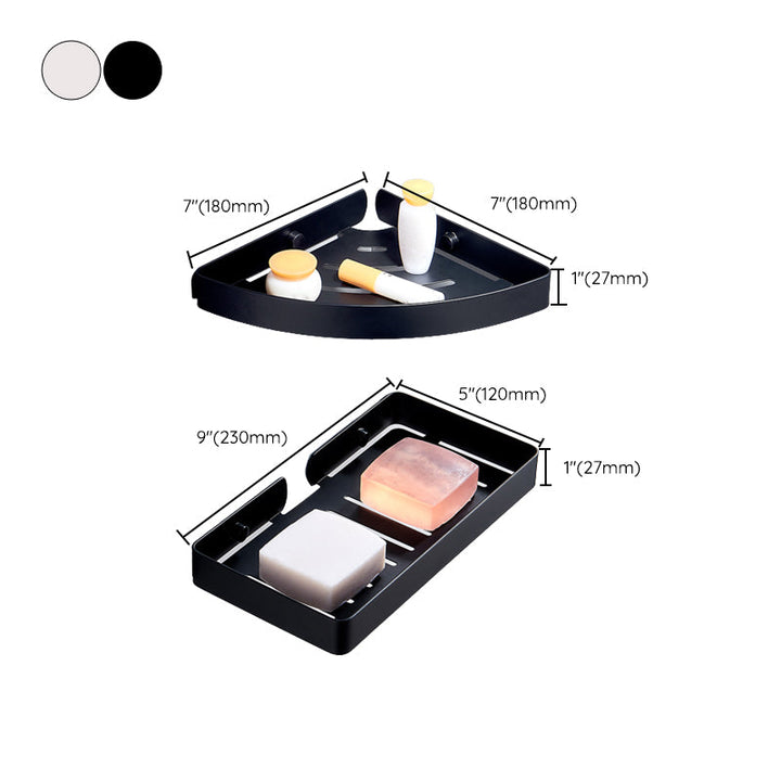 Lisslune | Silver/Black Bathroom Set Modern 1/2/3 Piece Anti-Rust Bathroom Shelf