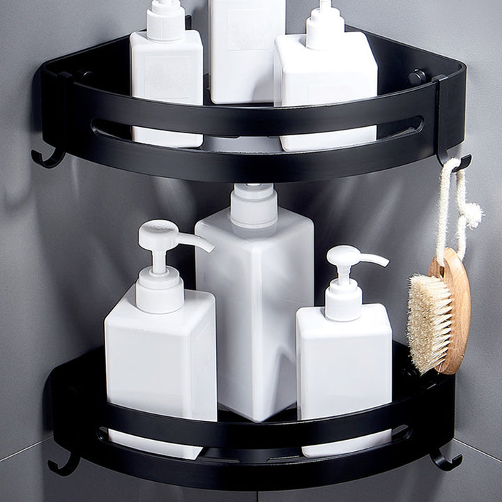 Lisslune | Black Bathroom Set Modern 1/2/3 - Piece Anti-Rust Bathroom Rack